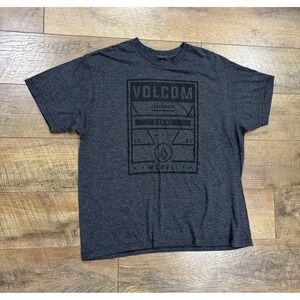 Vintage Y2k Volcom Logo Graphic Tee‎ Grey Large Grunge Skater